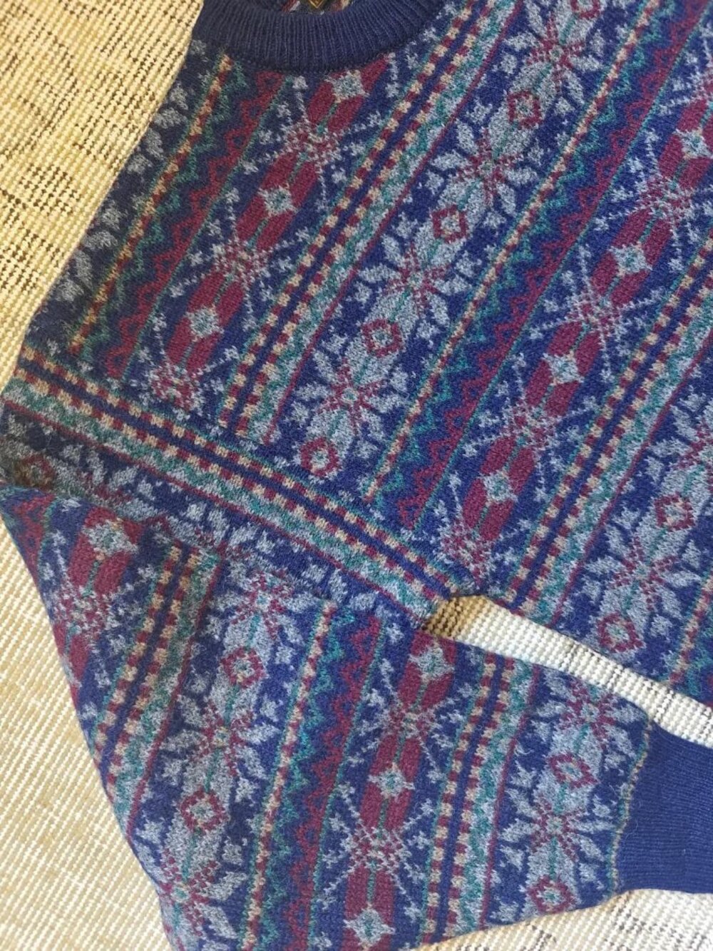 Vintage Eddie Bauer Fair Isle 100% Wool Sweater Size L - Picture 2 of 9